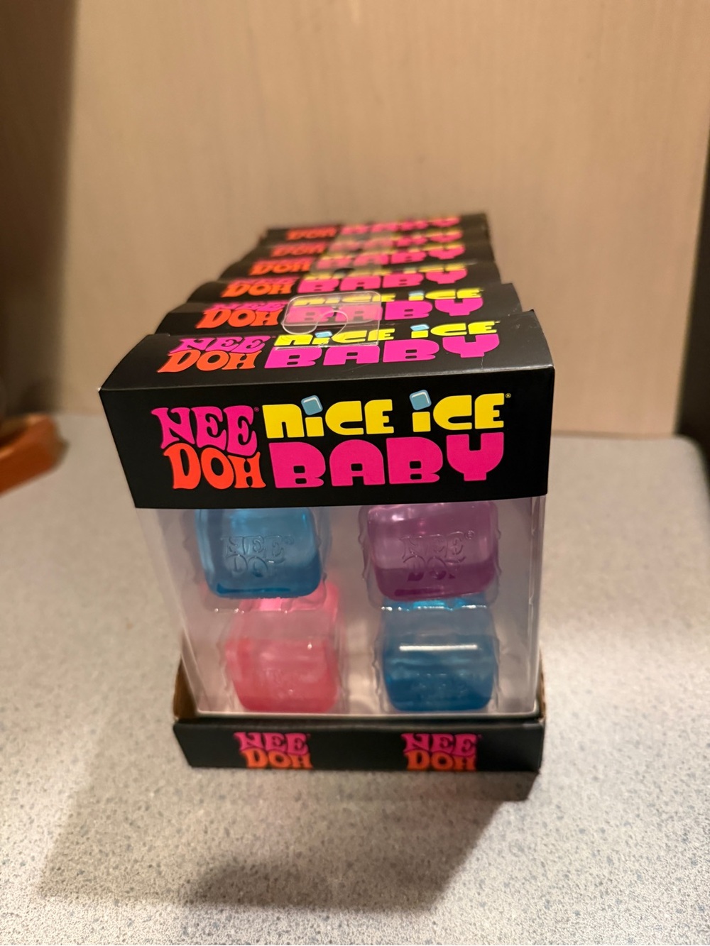 New 6 Schylling NeeDoh Nice Ice Baby 4pk in Display Box Pink Blue Purple Nee Doh